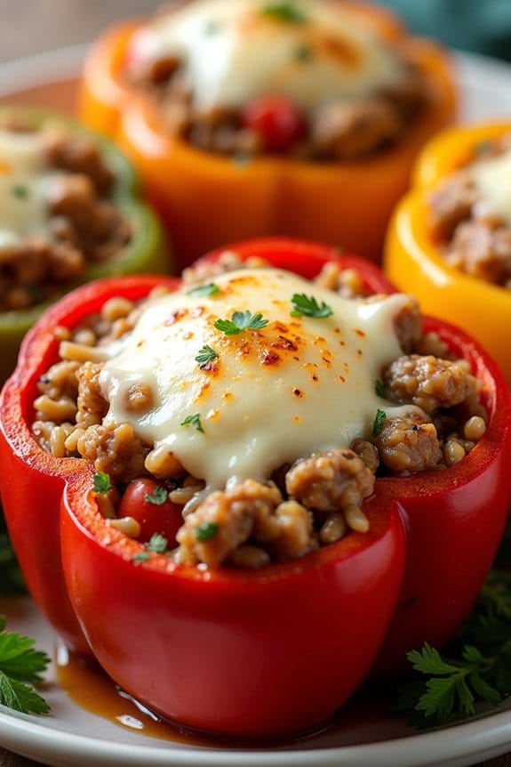savory turkey stuffed peppers recipe