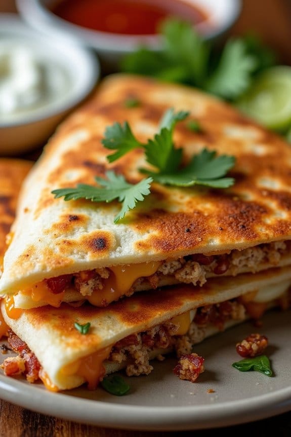 smoky turkey bacon quesadilla