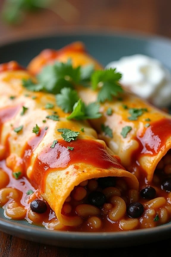 spicy turkey bean enchiladas