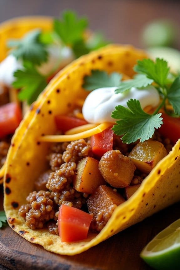 spicy turkey potato tacos