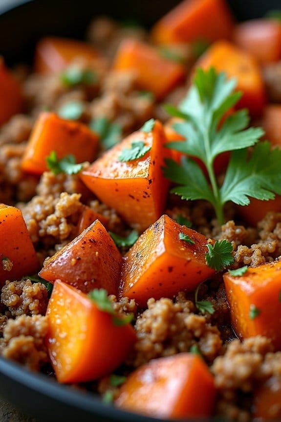 spicy turkey sweet potato skillet