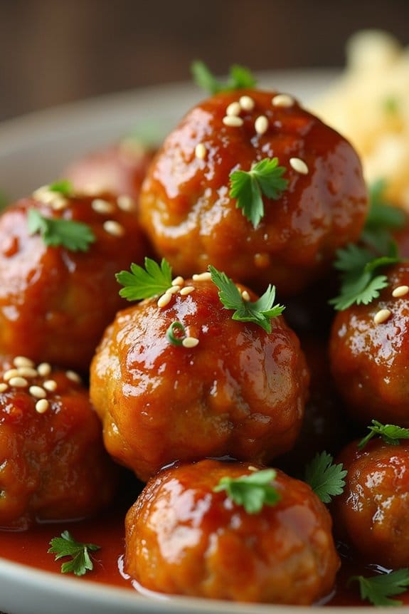 sweet and savory meatballs