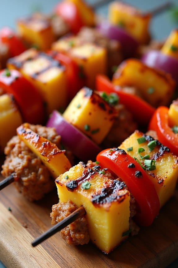 teriyaki turkey pineapple skewers