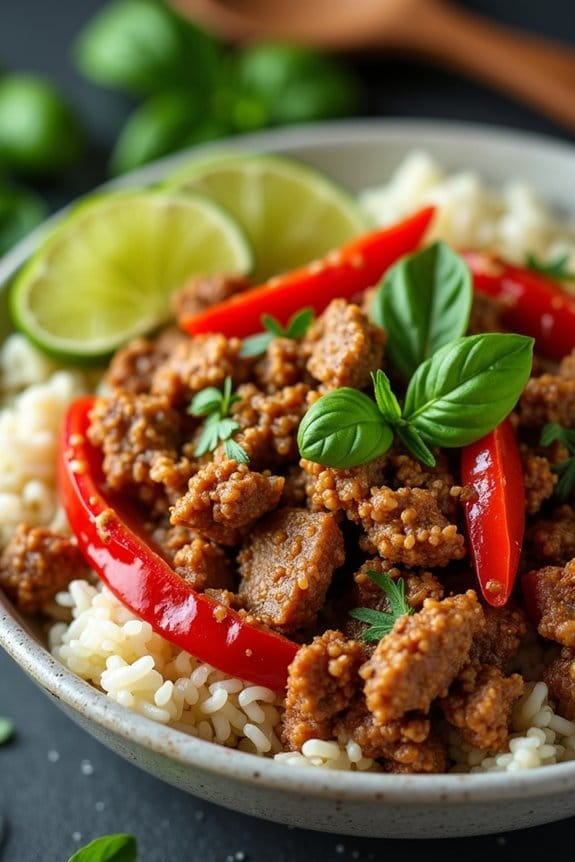 thai turkey basil bowls