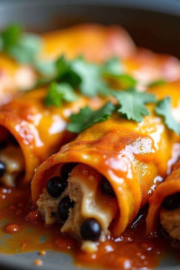 turkey and black bean enchiladas