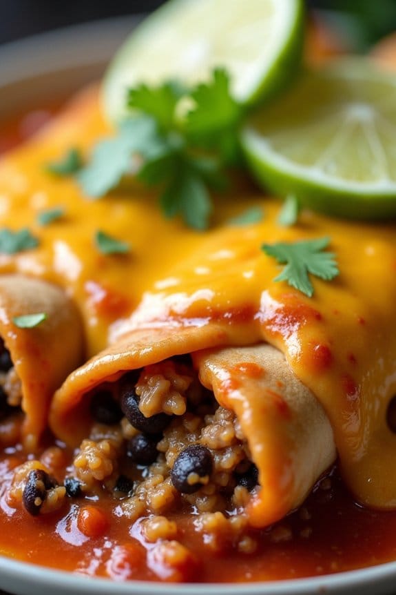 turkey and black bean enchiladas