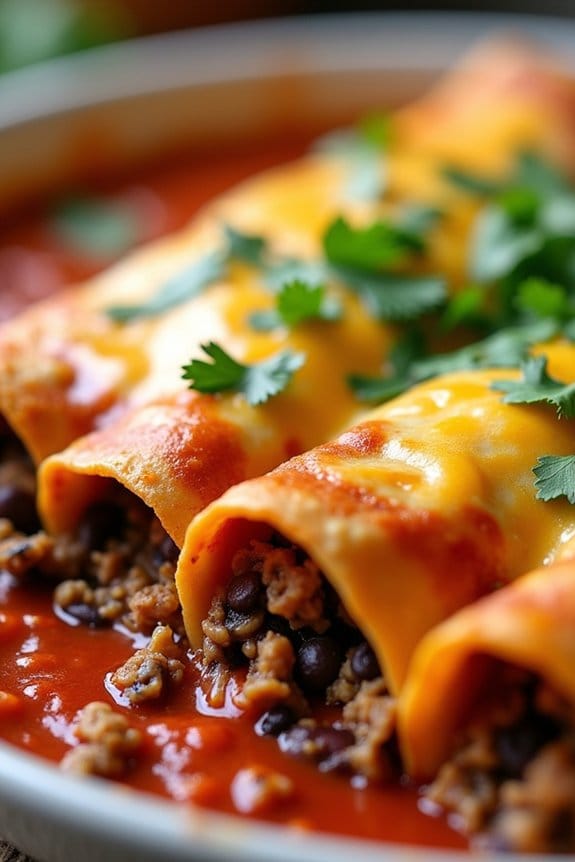turkey black bean enchiladas
