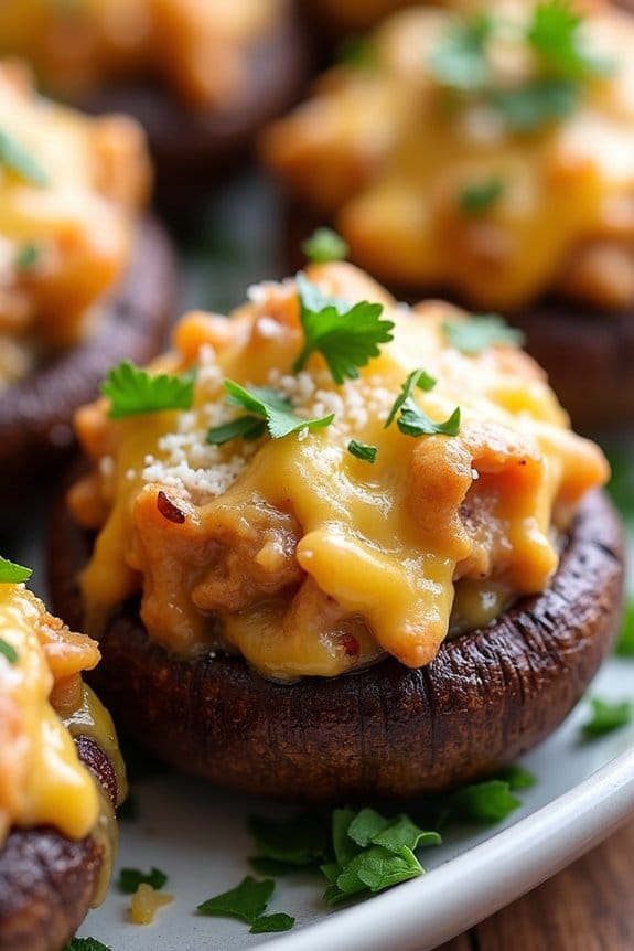 turkey cheese stuffed mushrooms