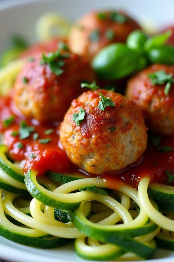 turkey meatballs with zoodles