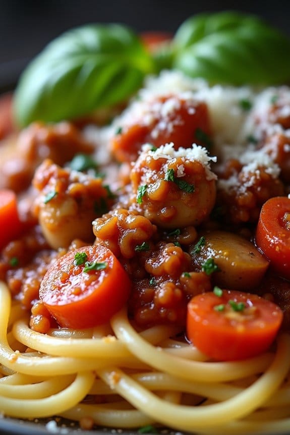 turkey mushroom bolognese delight