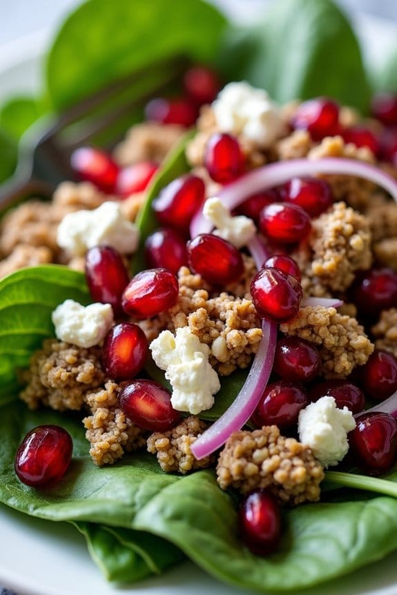 turkey spinach pomegranate salad