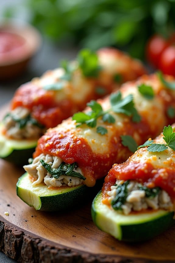turkey spinach zucchini boats