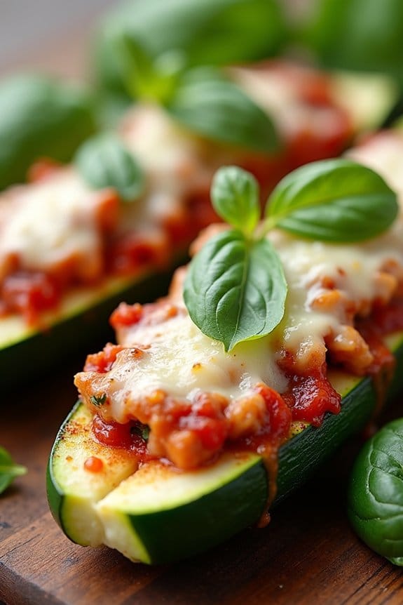 turkey spinach zucchini boats