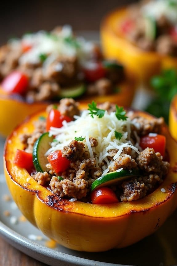 turkey stuffed acorn squash