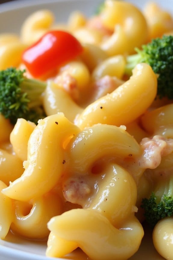 veggie packed turkey mac and cheese