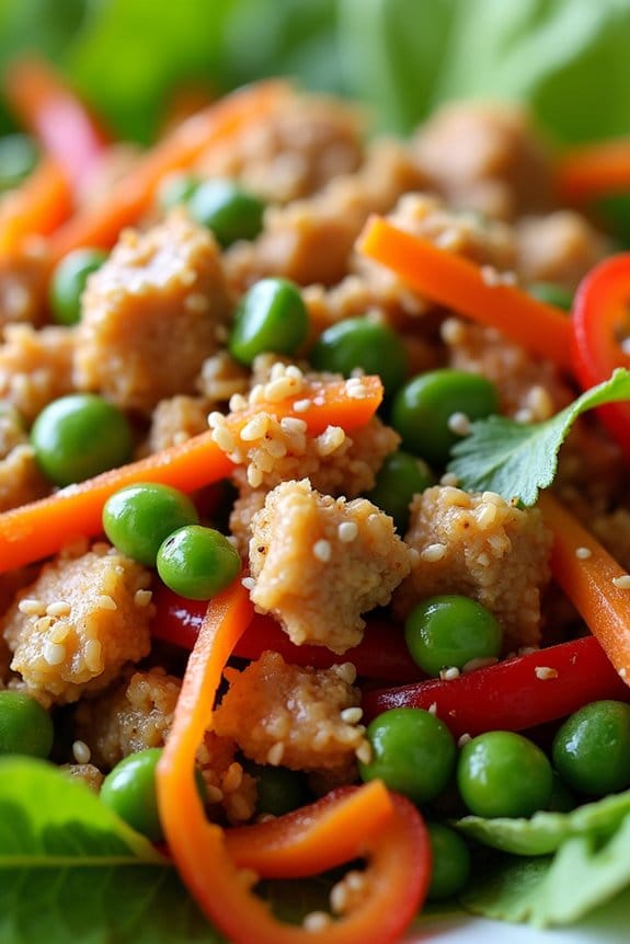 asian ground chicken salad