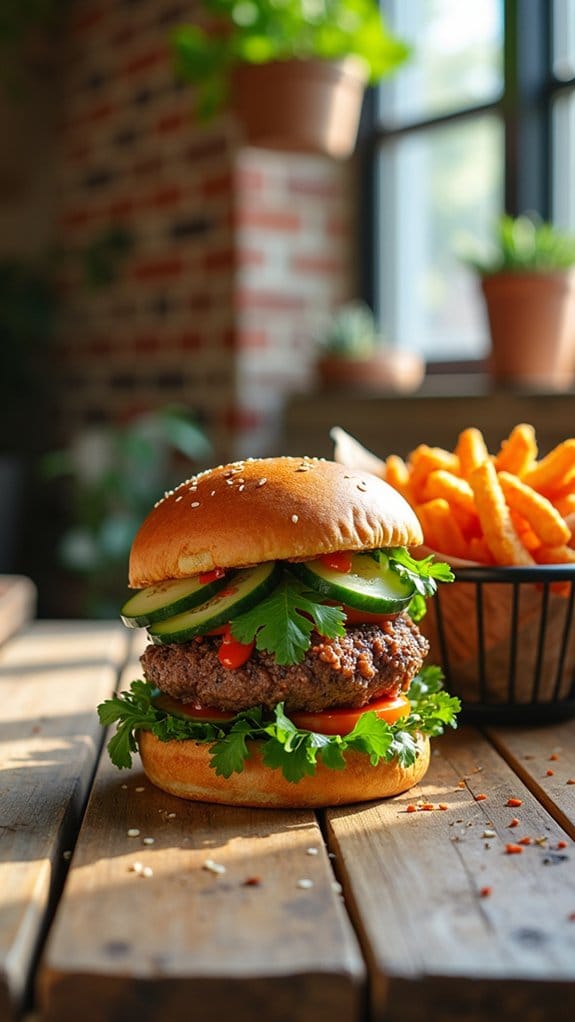 asian inspired savory burger