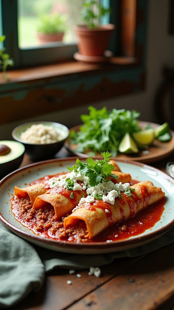 beef enchiladas with red sauce