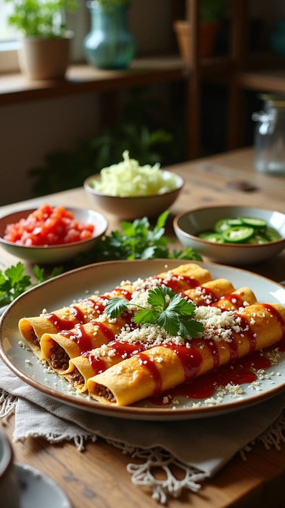 beef enchiladas with taco sauce