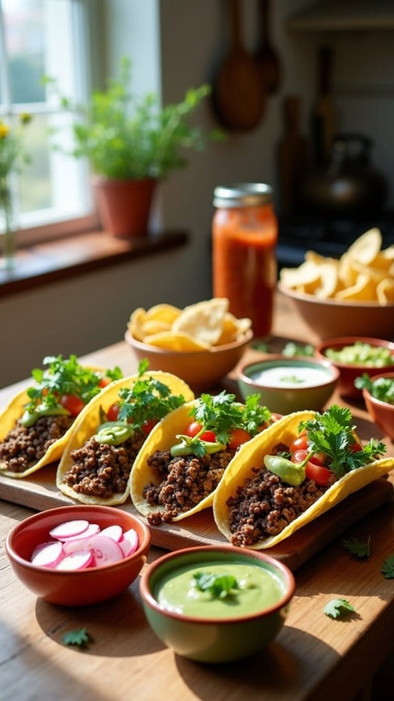 beef tacos with fixings