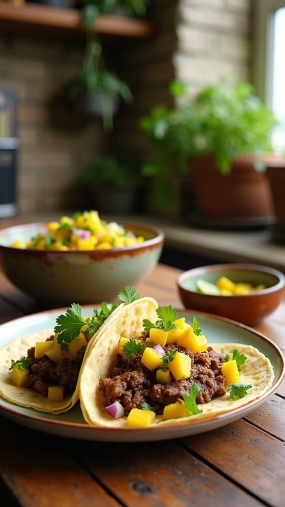 beef tacos with mango salsa