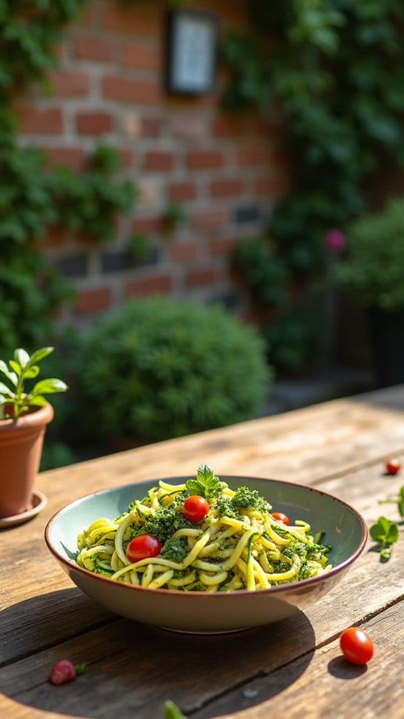 beef zucchini noodles pesto delight