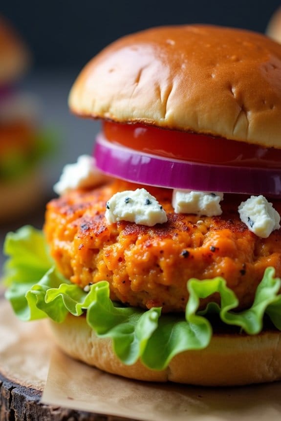 buffalo blue cheese burgers