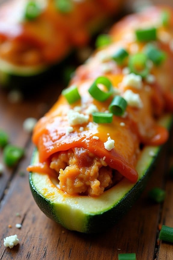 buffalo chicken zucchini boats