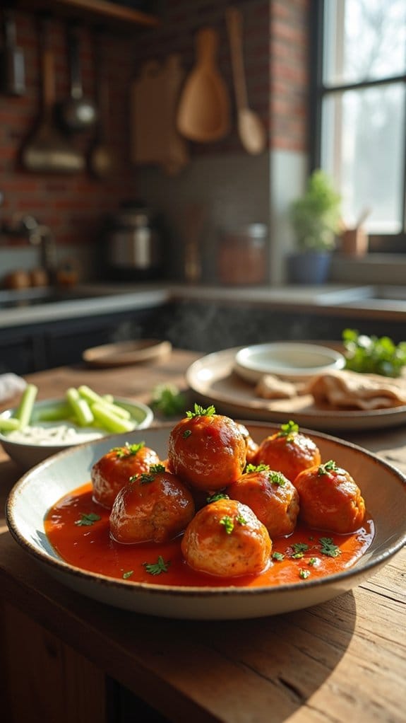 buffalo sauce meatball delight