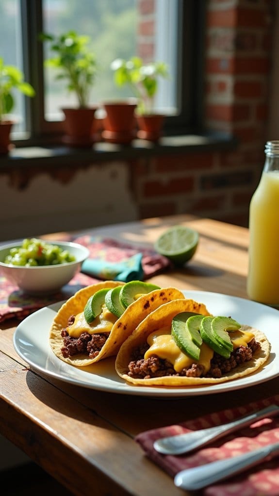 cheesy beef tacos delight