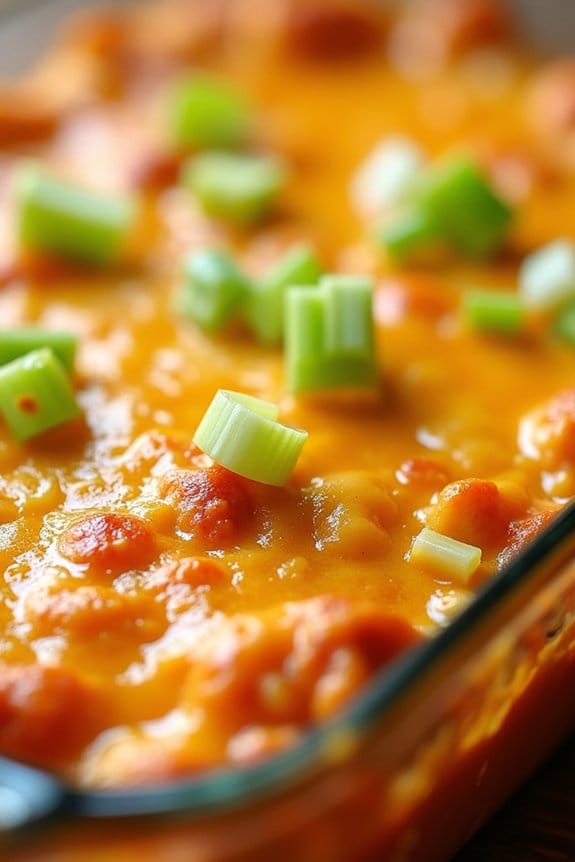 cheesy buffalo chicken casserole