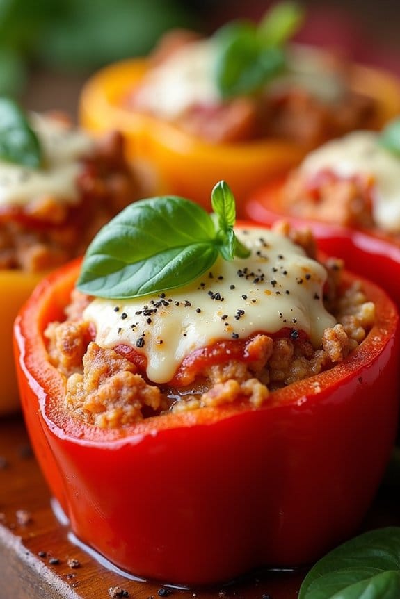 cheesy chicken stuffed peppers