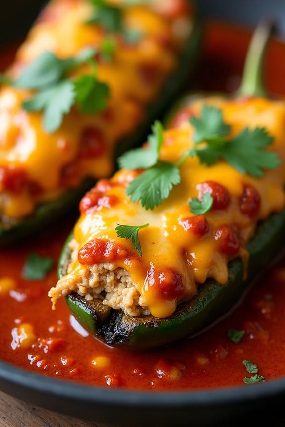cheesy chicken stuffed peppers