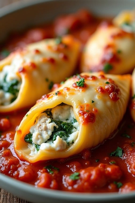 chicken spinach stuffed shells