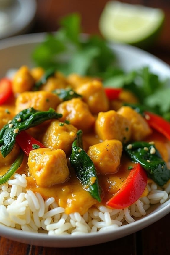 coconut curry chicken bowl
