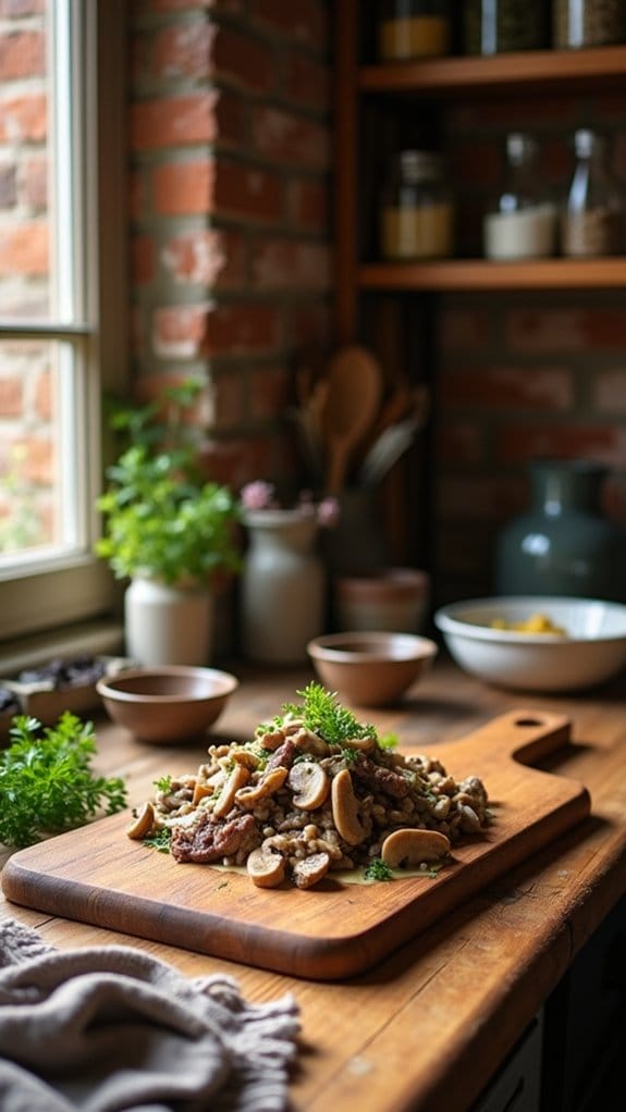 comforting beef and mushrooms