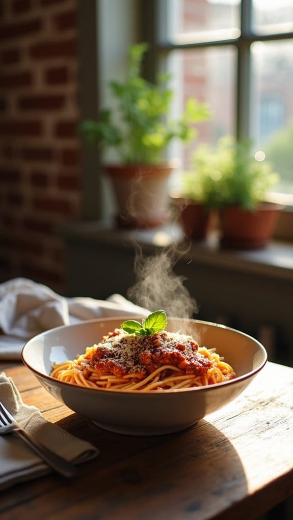 comforting beef and spaghetti