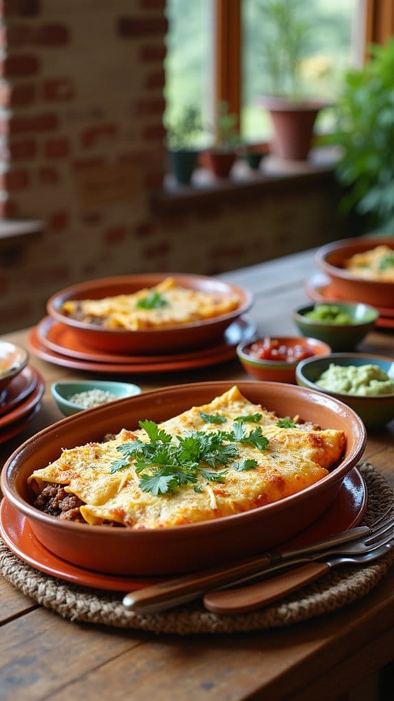comforting beef bean enchiladas