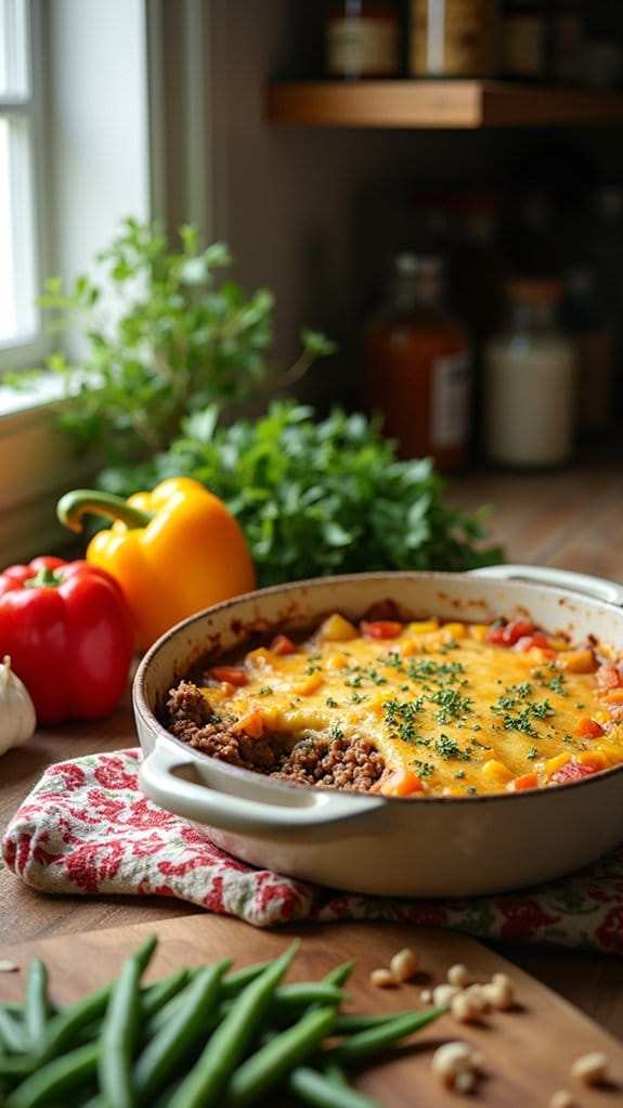 comforting beef green bean casserole
