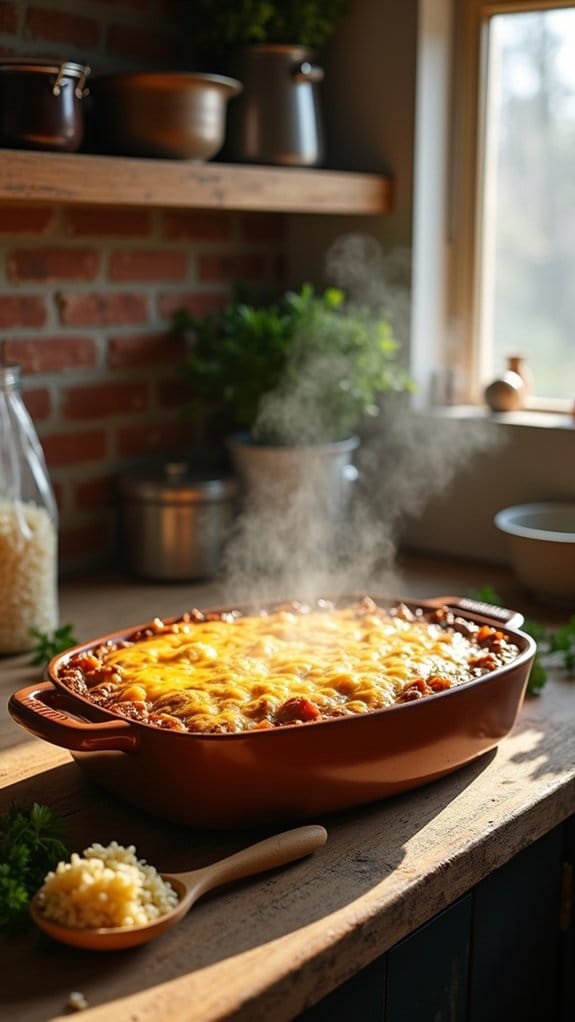 comforting cheesy beef casserole