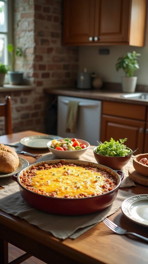 comforting cheesy beef casserole