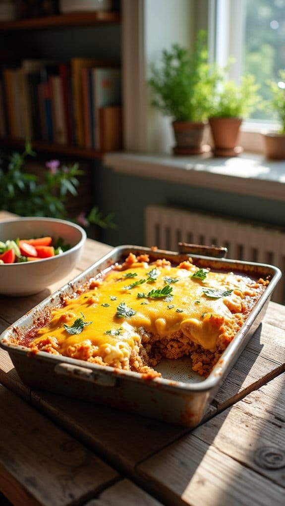comforting cheesy beef casserole