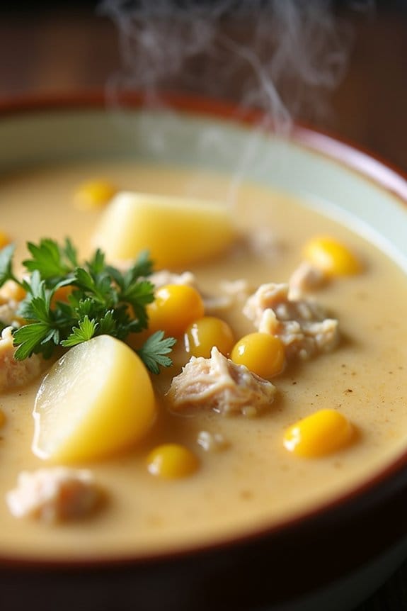 comforting chicken corn chowder