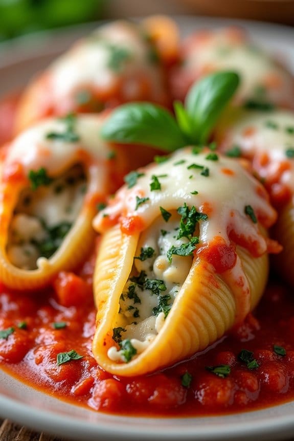 comforting chicken spinach shells