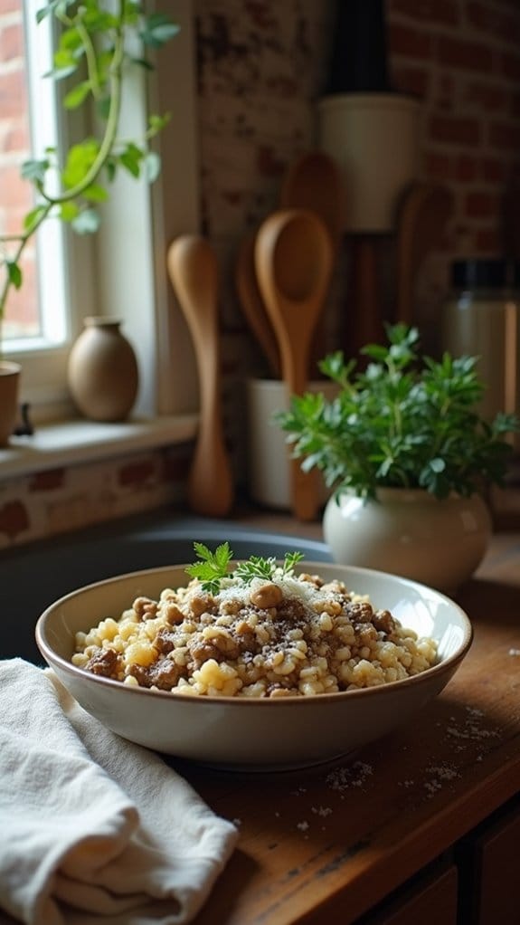 comforting romantic risotto dinner