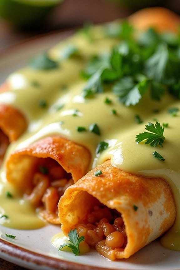 creamy avocado lime enchiladas