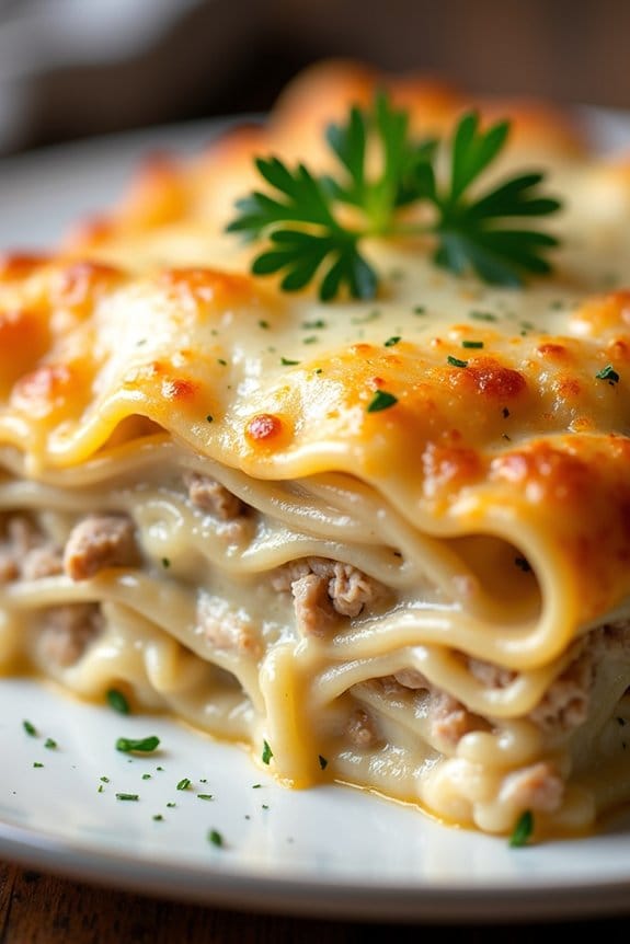 creamy chicken alfredo lasagna
