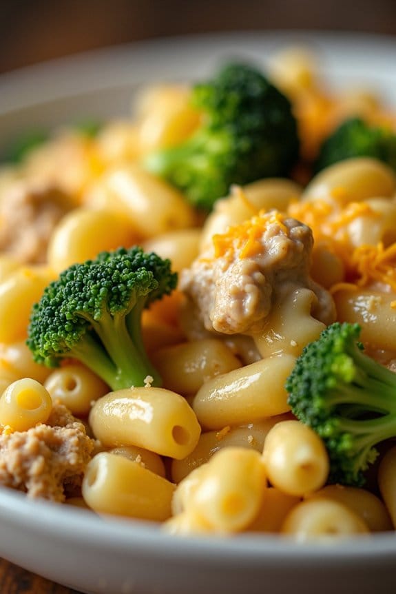 creamy chicken broccoli macaroni
