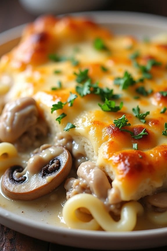 creamy chicken mushroom casserole