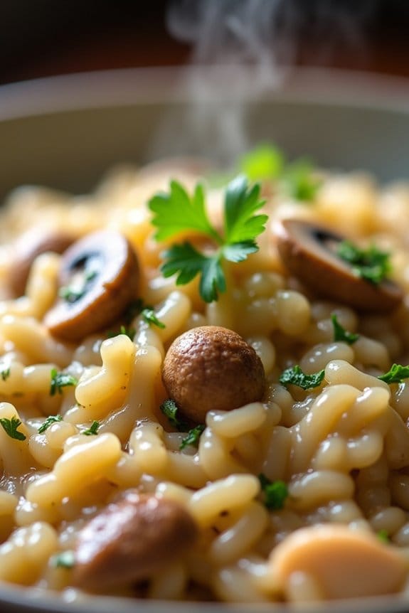 creamy chicken mushroom risotto
